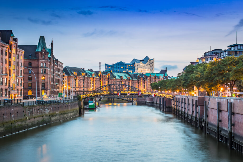 Speicherstadt Hamburg i Stock